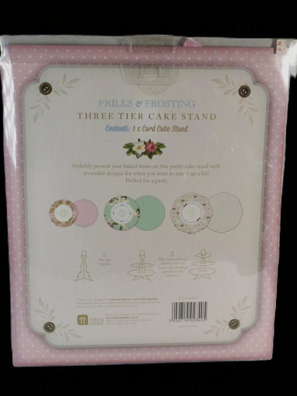 Talking Tables Frills & Frosting Cakestand Birthday Multicolor NIP Entertaining